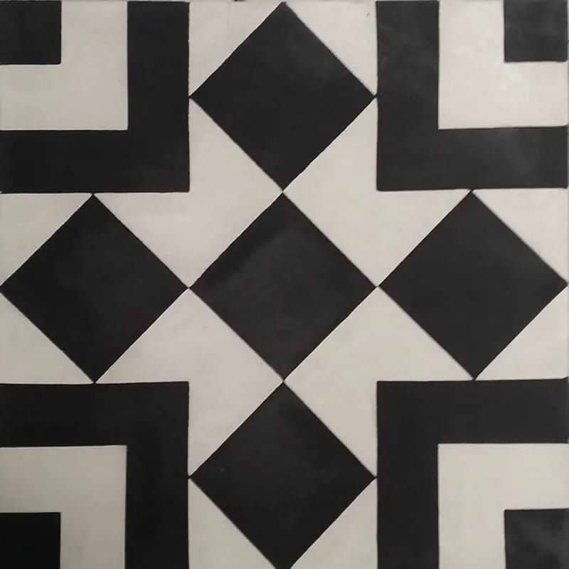 Encaustic Cement Balboa Black & White - Hyperion Tiles