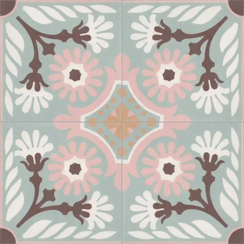 Encaustic Cement Cabana Flamingo Tree Blue - Hyperion Tiles