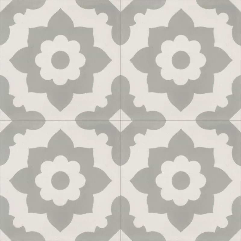 Encaustic Cement Floral Grey - Hyperion Tiles