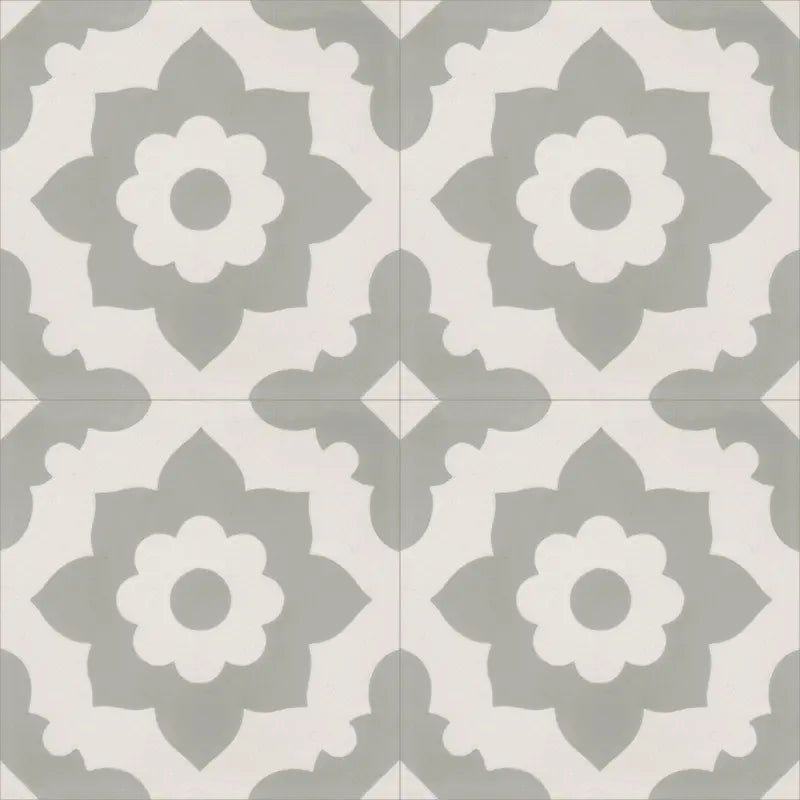 Encaustic Cement Floral Grey - Hyperion Tiles
