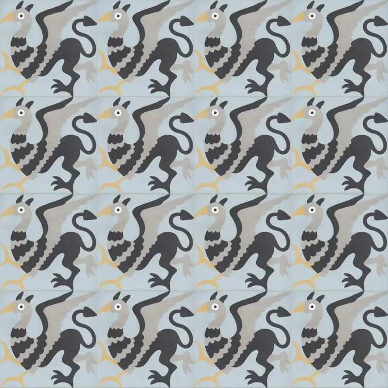 Encaustic Cement Gryphon - Hyperion Tiles