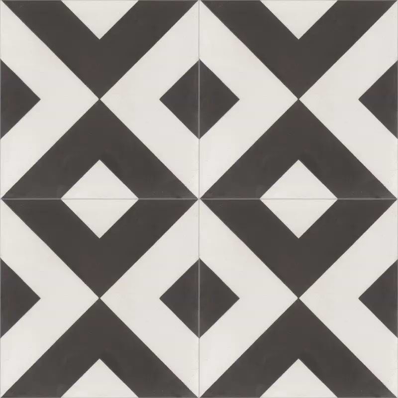 Encaustic Cement Milano Black - Hyperion Tiles