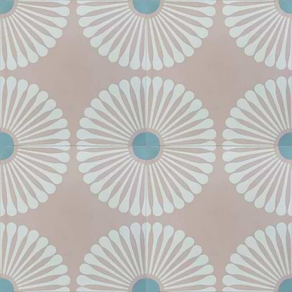 Encaustic Cement Pink Daisy - Hyperion Tiles