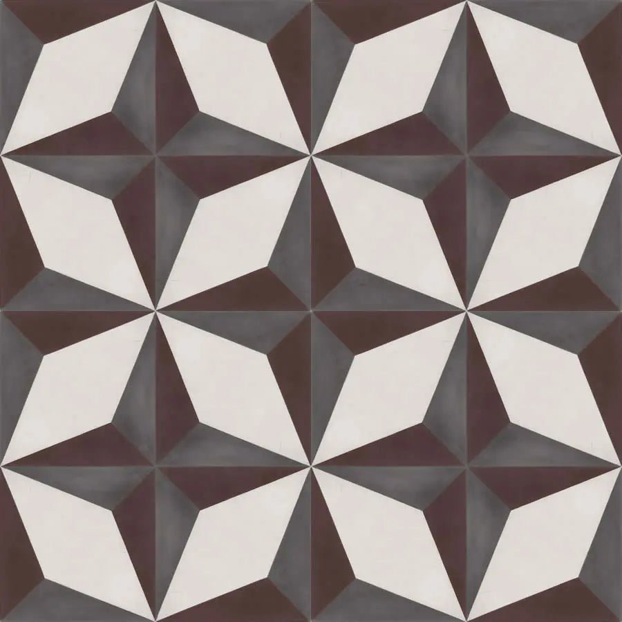 Encaustic Cement White Diamond - Hyperion Tiles