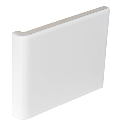External Half Tile Wrapping Piece Brilliant White - Hyperion Tiles