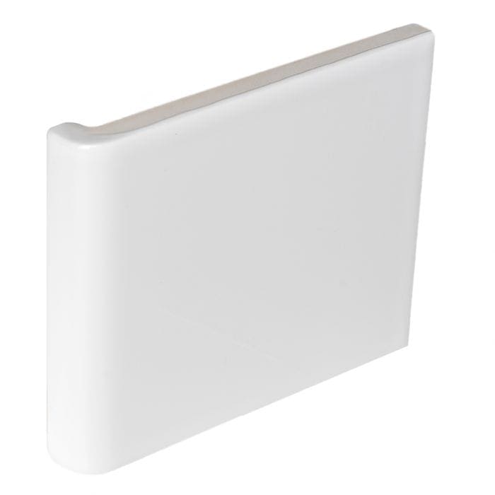 External Half Tile Wrapping Piece Brilliant White - Hyperion Tiles