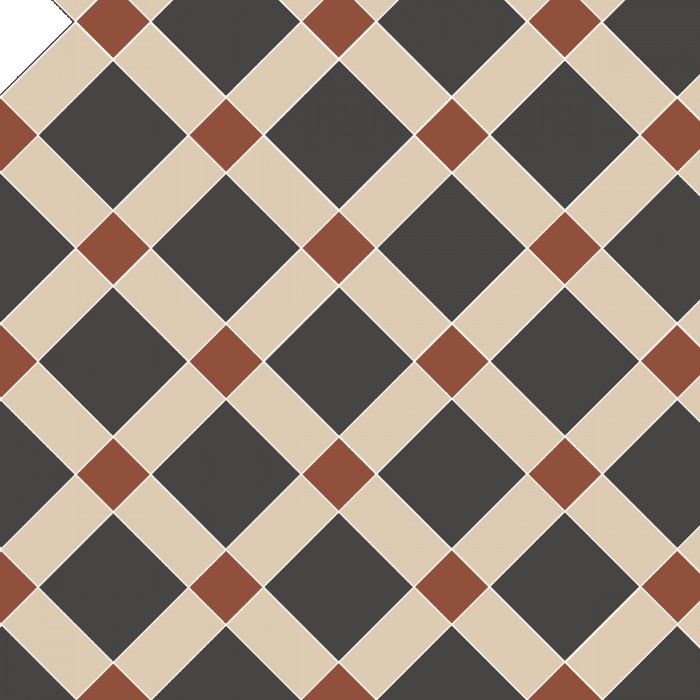 Original Style Tiles - Victorian Falkirk Black White and Red