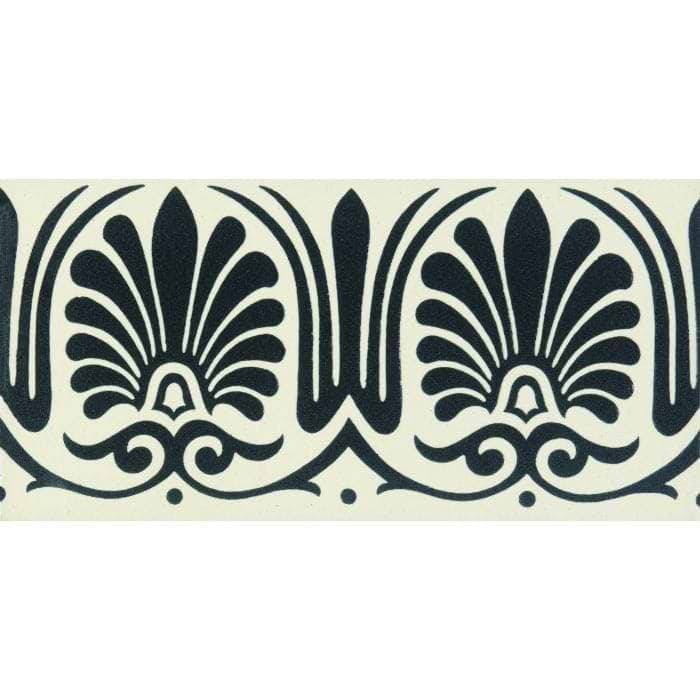 Original Style Tiles - Victorian Faraday Border Black on White