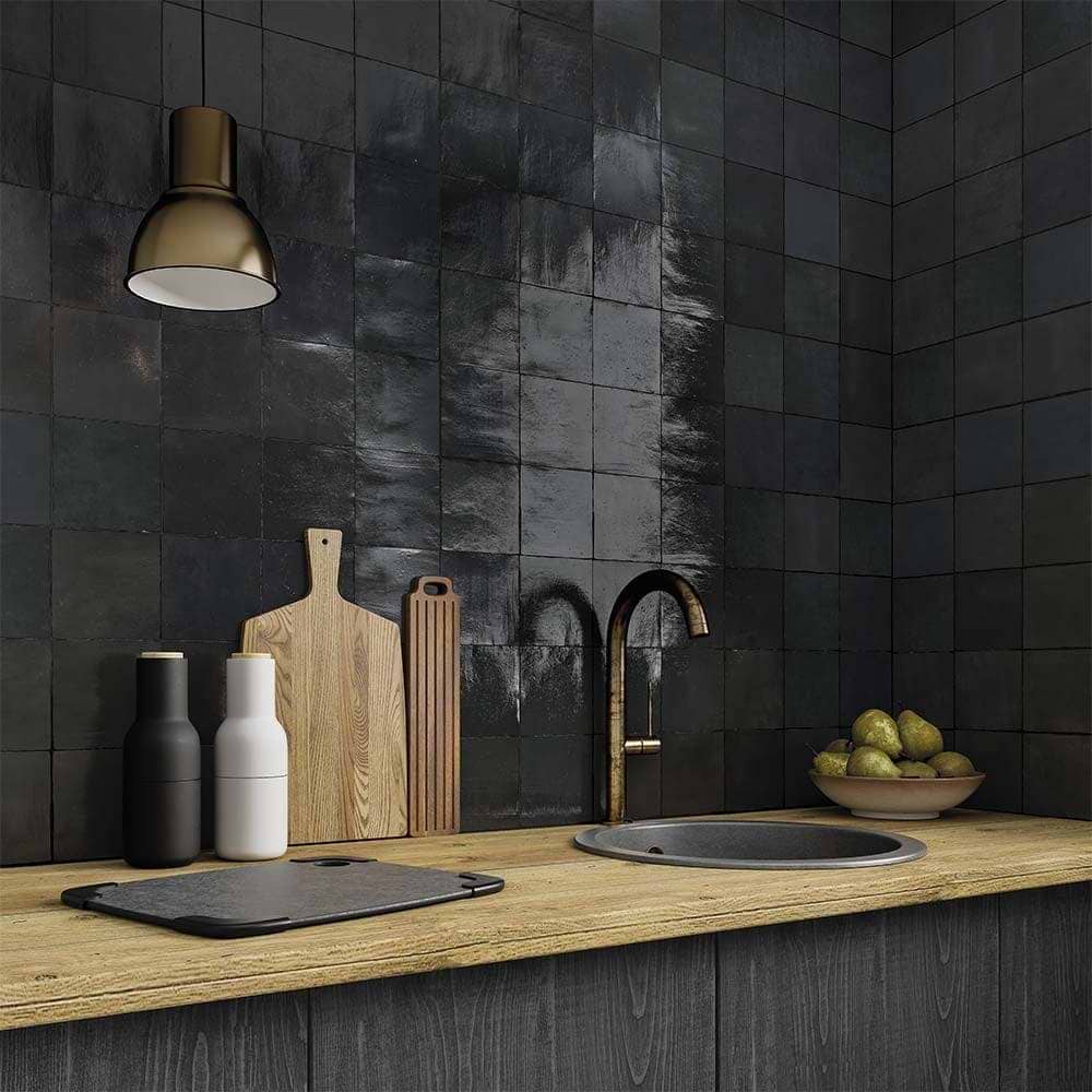 Hyperion Tiles Tiles – Ceramic Wall 130 x 130 x 8mm Flash Graphite Gloss Ceramic Wall 130x130mm