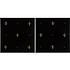 Original Style Tiles - Ceramic 152 x 152 x 7mm - 2 Tile Set Fleur de Lis Gold on Jet Black (2 Tile Set)