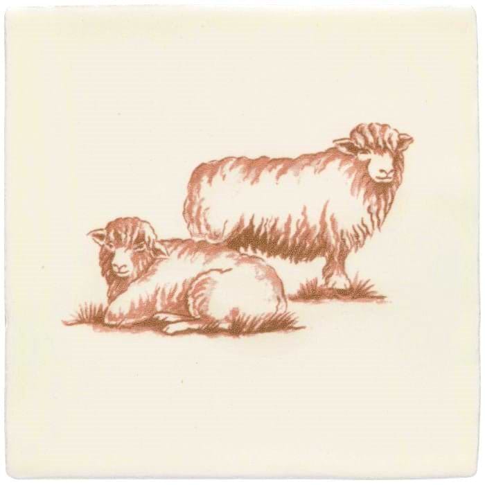 Flock of Sheep Sepia on Palomino - Hyperion Tiles