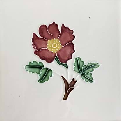 Floral Collection Dog Rose Tubelined - Hyperion Tiles