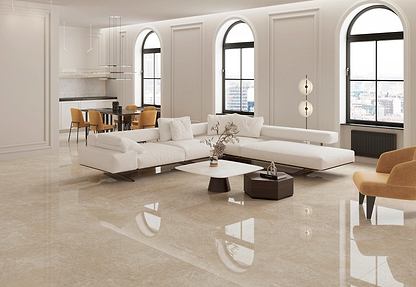 Greek Cream Polished Porcelain Tiles - Hyperion Tiles