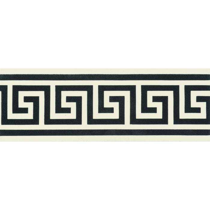 Greek Key Border Black on White - Hyperion Tiles