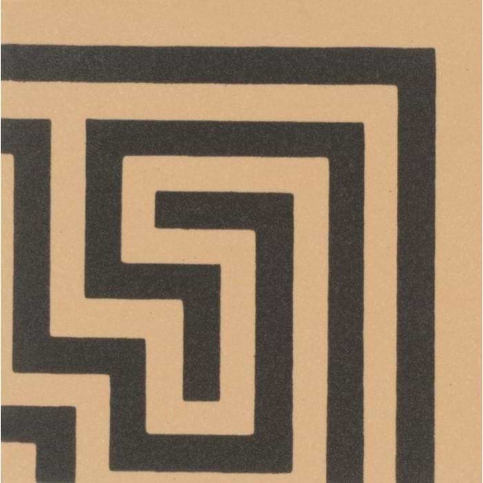 Greek Key Corner Black on Buff - Hyperion Tiles