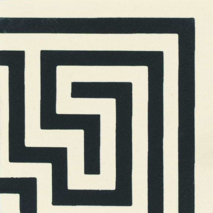 Greek Key Corner Black on White - Hyperion Tiles