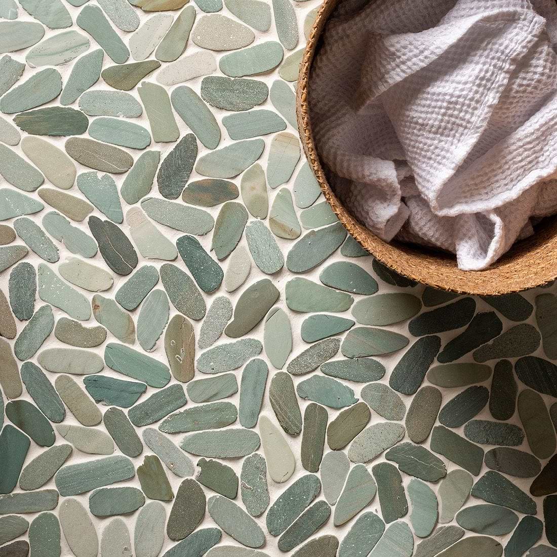 Green Balihai Pebble Mosaics - Hyperion Tiles