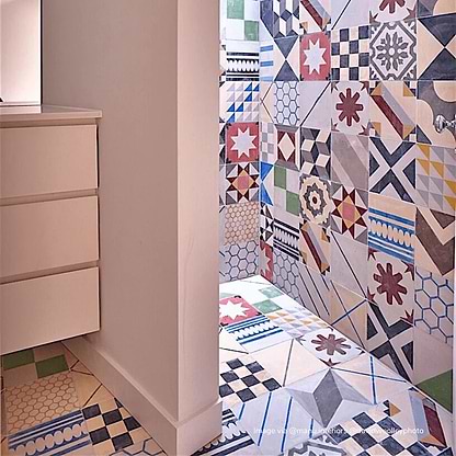 Handmade Patchwork Multi-Coloured Tile - Hyperion Tiles