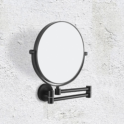 Hutton Reversible 5X Magnifying Wall Mirror Black - Hyperion Tiles