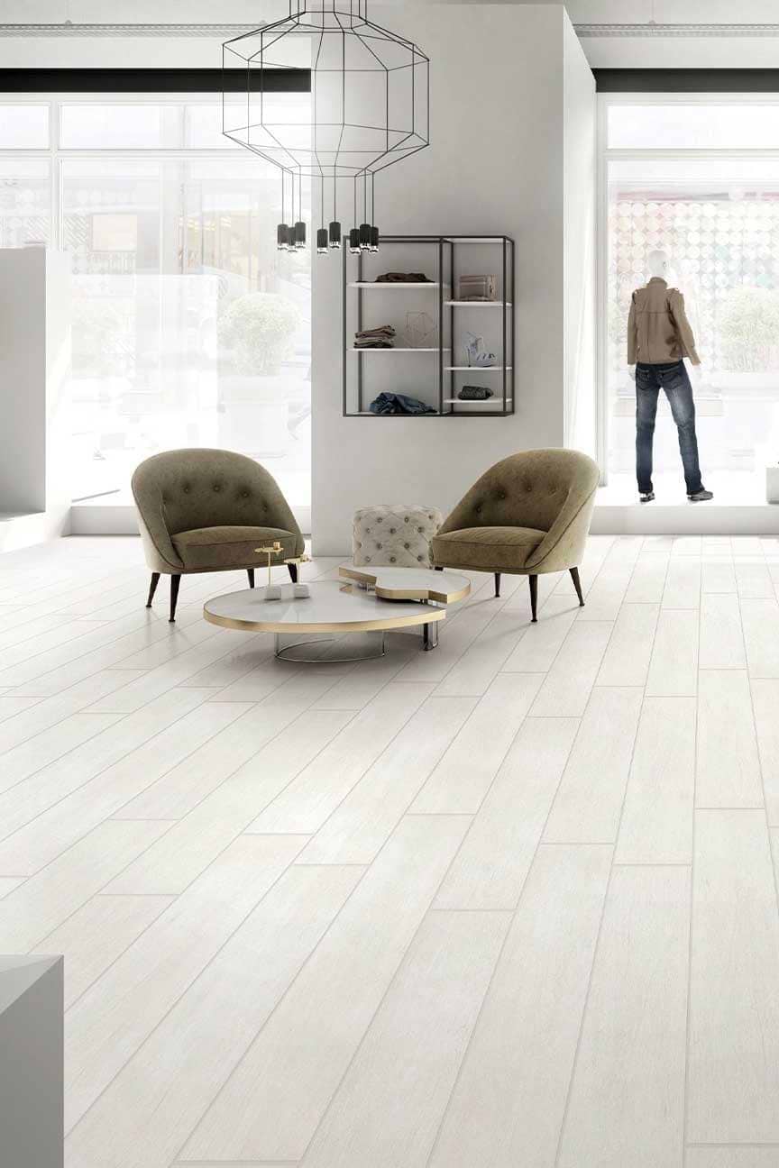 Hyperion Tiles Tiles – Wood Effect 120 x 20 x 1cm Sold by 1m² Kingfisher White