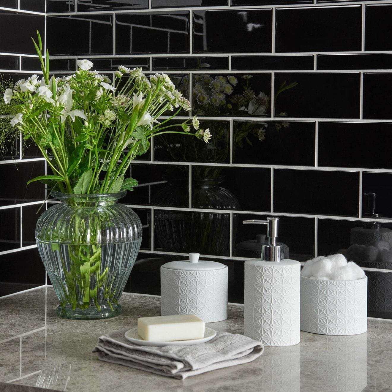 Jet Black Rectangle - Hyperion Tiles