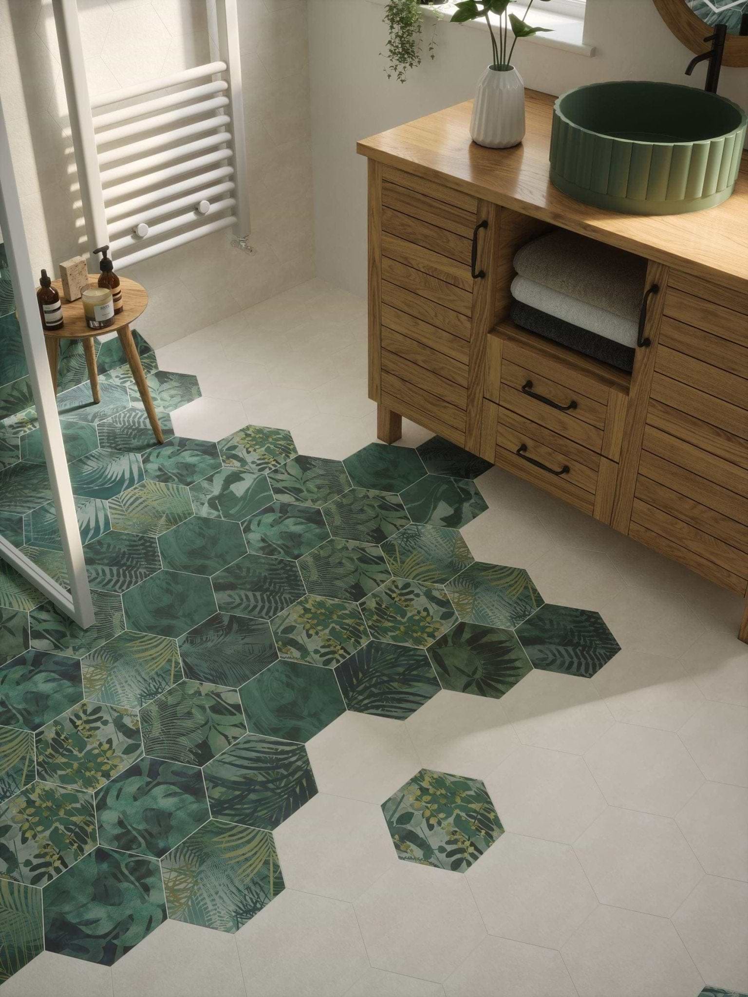 Jungle Hexagon Porcelain By Clarissa Hulse - Hyperion Tiles