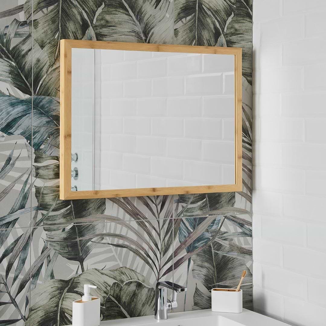 Kenji Mirror Rectangular 60x80cm in Bamboo - Hyperion Tiles