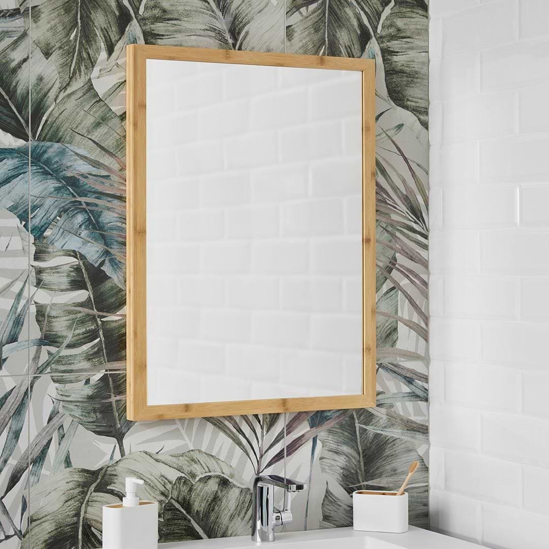 Kenji Mirror Rectangular 60x80cm in Bamboo - Hyperion Tiles