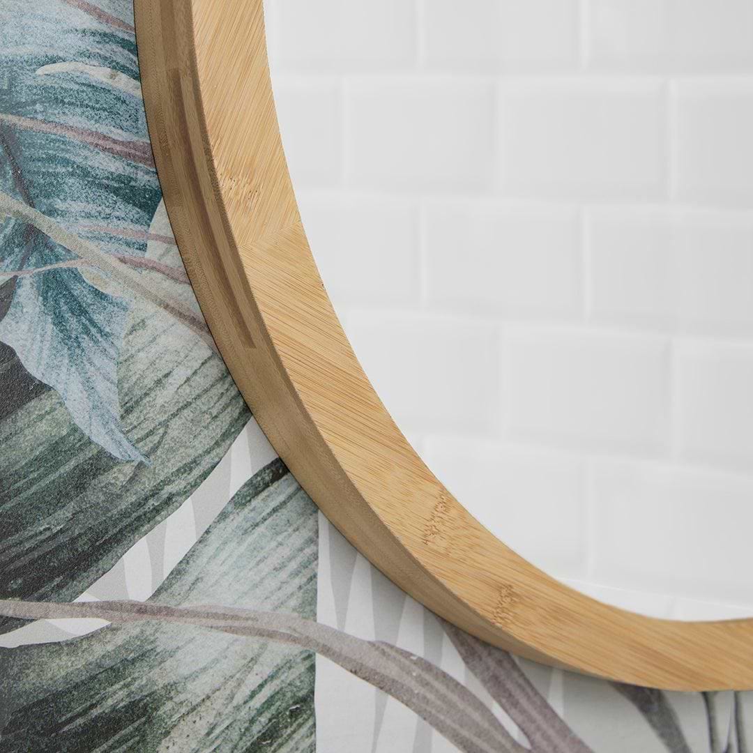 Kenji Mirror Round 80cm in Bamboo - Hyperion Tiles