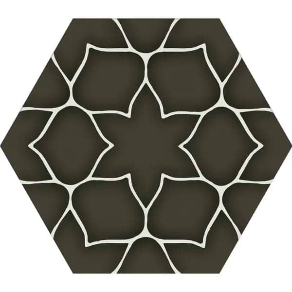 Kerala Hexagon Charcoal - Hyperion Tiles