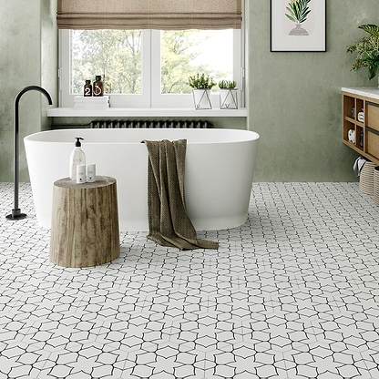 Kerala Hexagon White - Hyperion Tiles