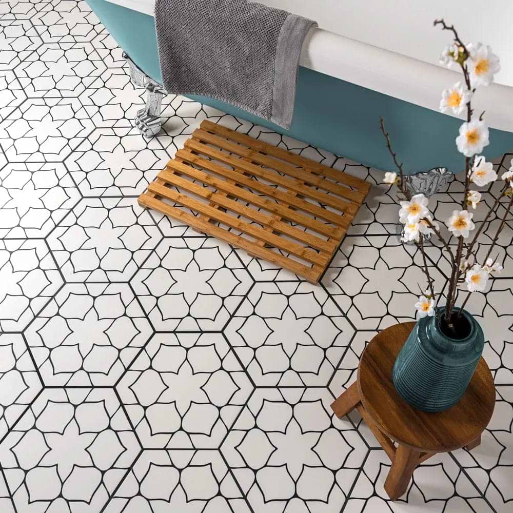 Kerala Hexagon White - Hyperion Tiles