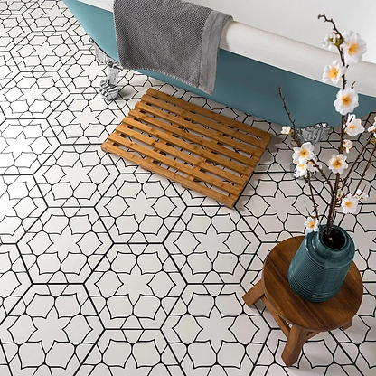 Kerala Hexagon White - Hyperion Tiles