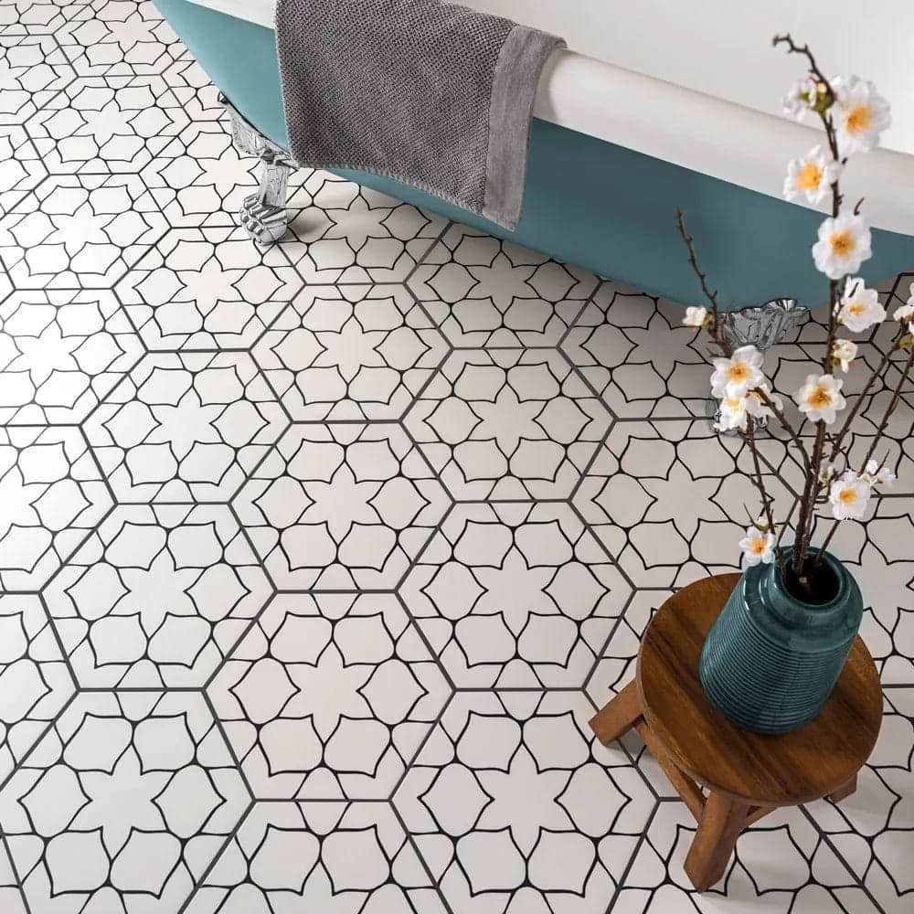 Kerala Hexagon White - Hyperion Tiles