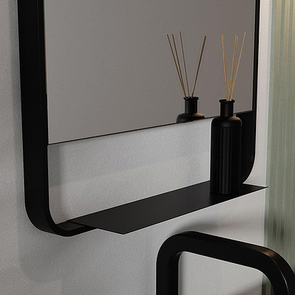 Ludgate Mirror with Shelf 55x100cm Black - Hyperion Tiles