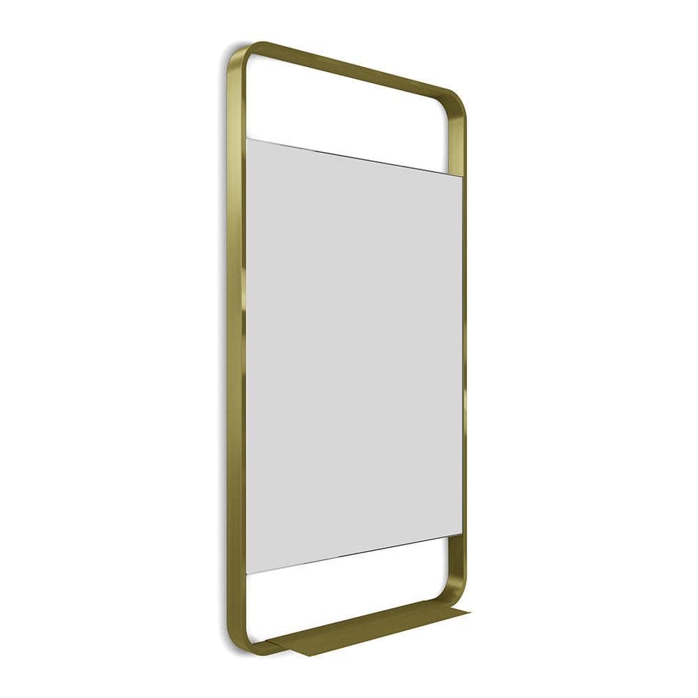Ludgate Mirror with Shelf 55x100cm Brushed Brass - Hyperion Tiles
