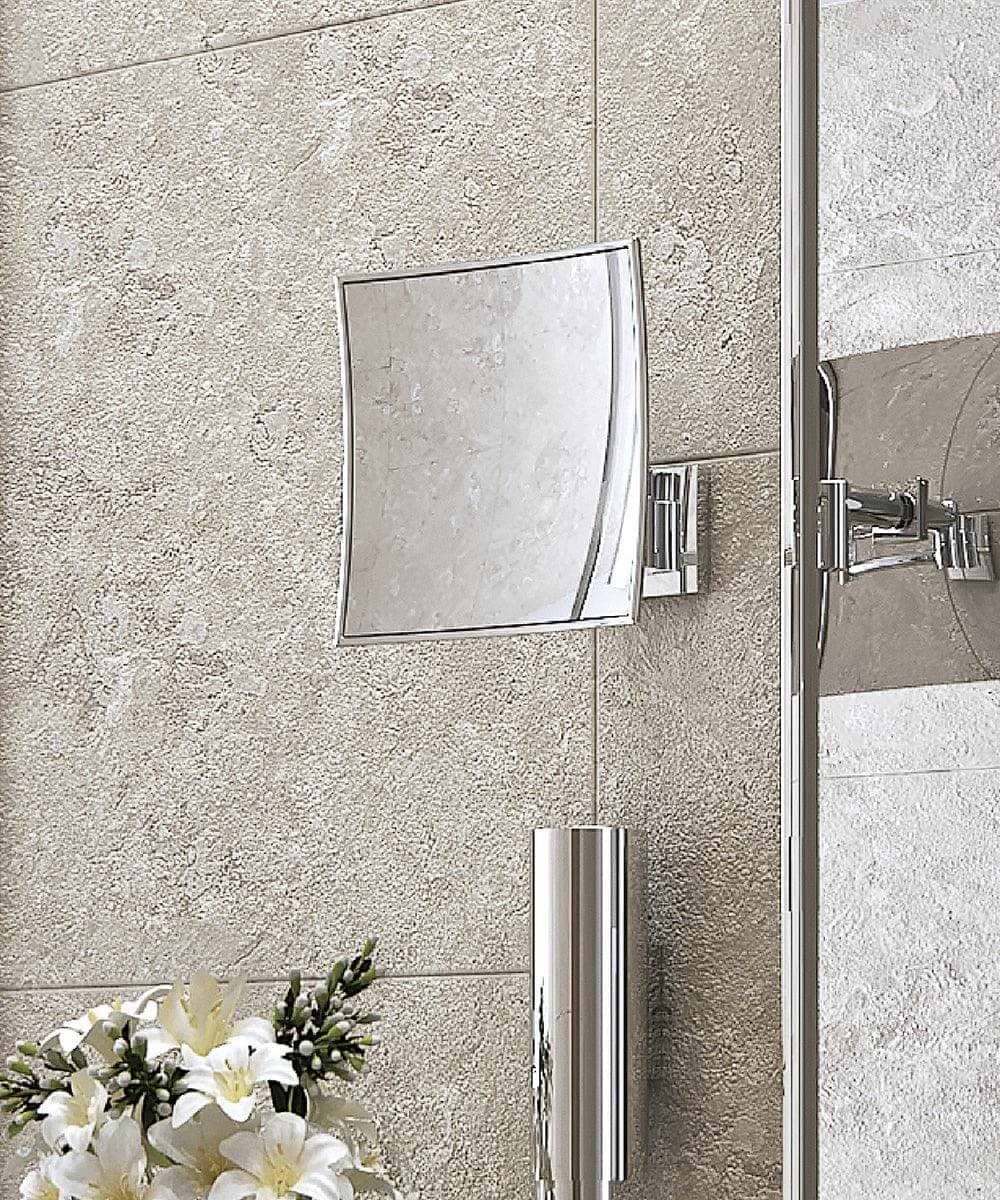 Maldive Square Magnifying Mirror Chrome - Hyperion Tiles