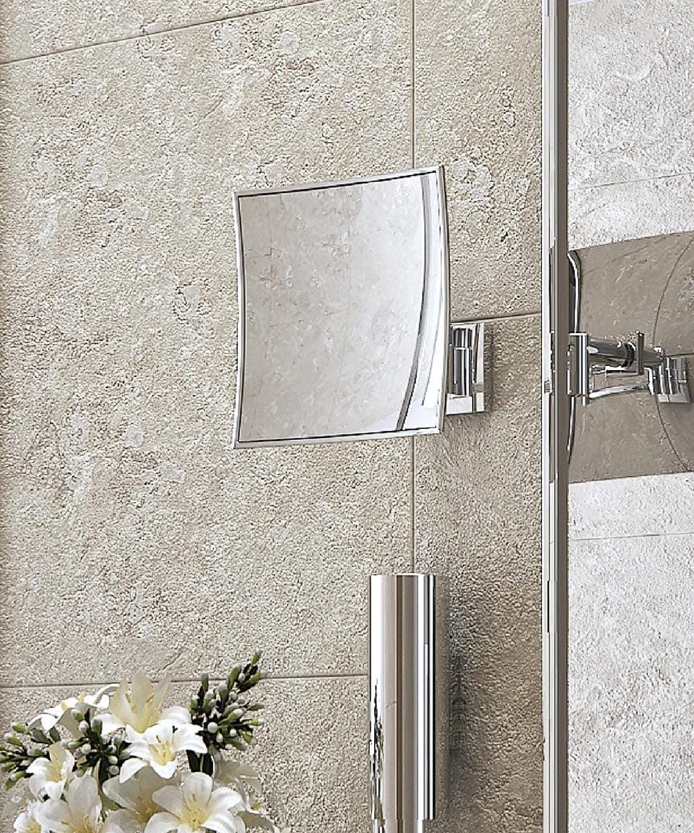 Maldive Square Magnifying Mirror Chrome - Hyperion Tiles