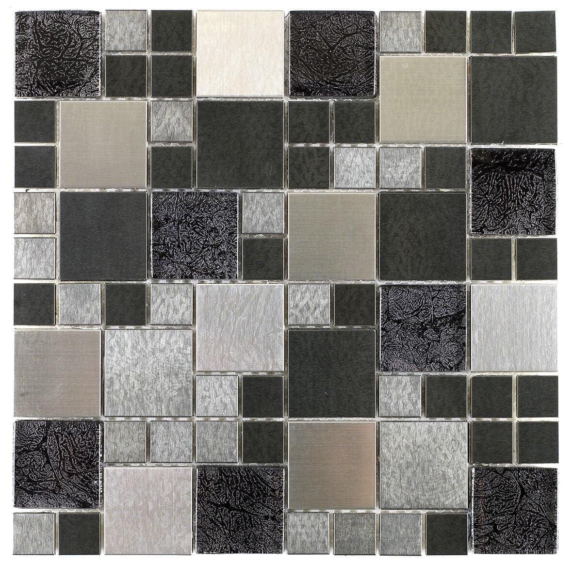 Metallic Glass & Metal Mix Modular Mosaic - Hyperion Tiles