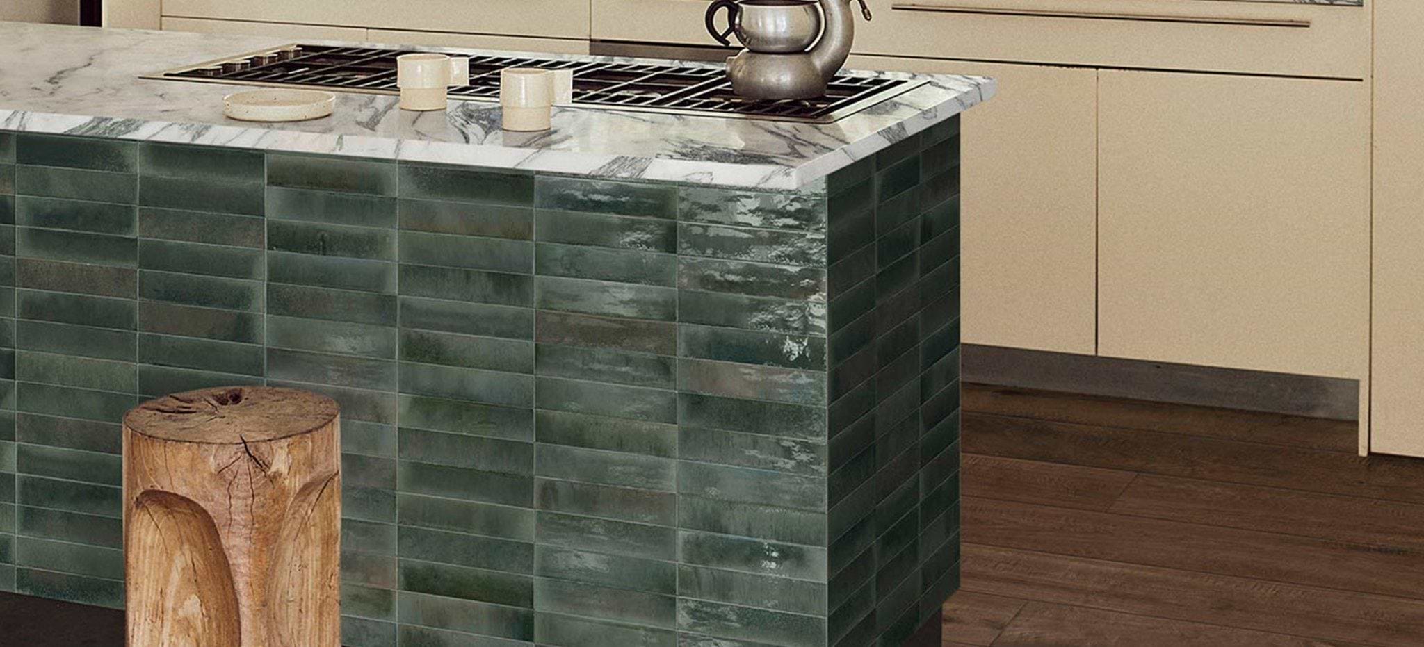 Minoli Wall &amp; Floor Tiles 6 x 24 x 1cm Luminous Lume Verde Forest