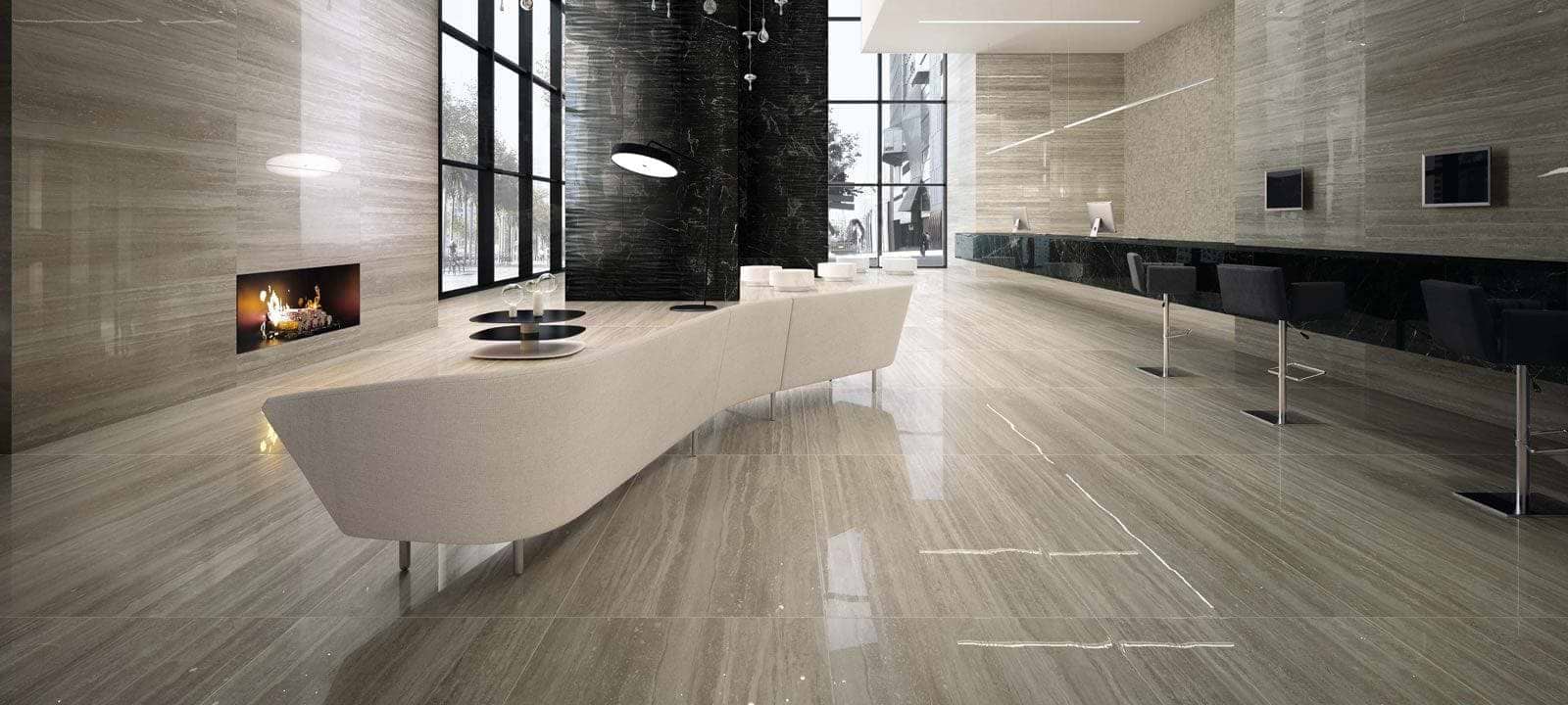 Minoli Wall &amp; Floor Tiles Marvel Travertino Silver