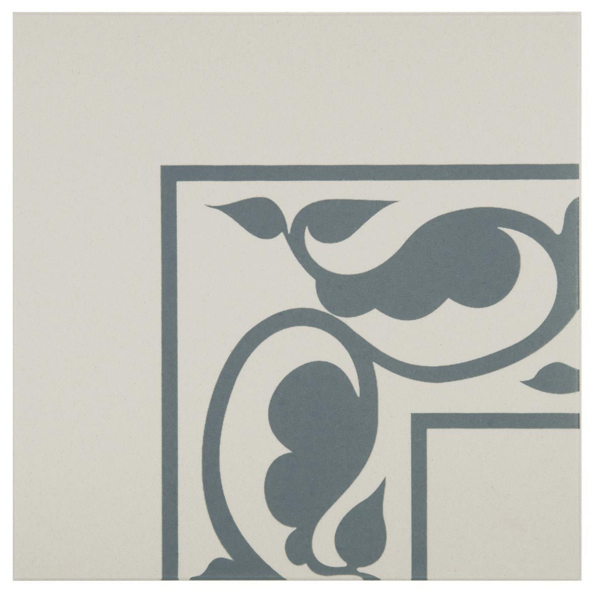 Moroccan External Corner Denim on Dover White - Hyperion Tiles