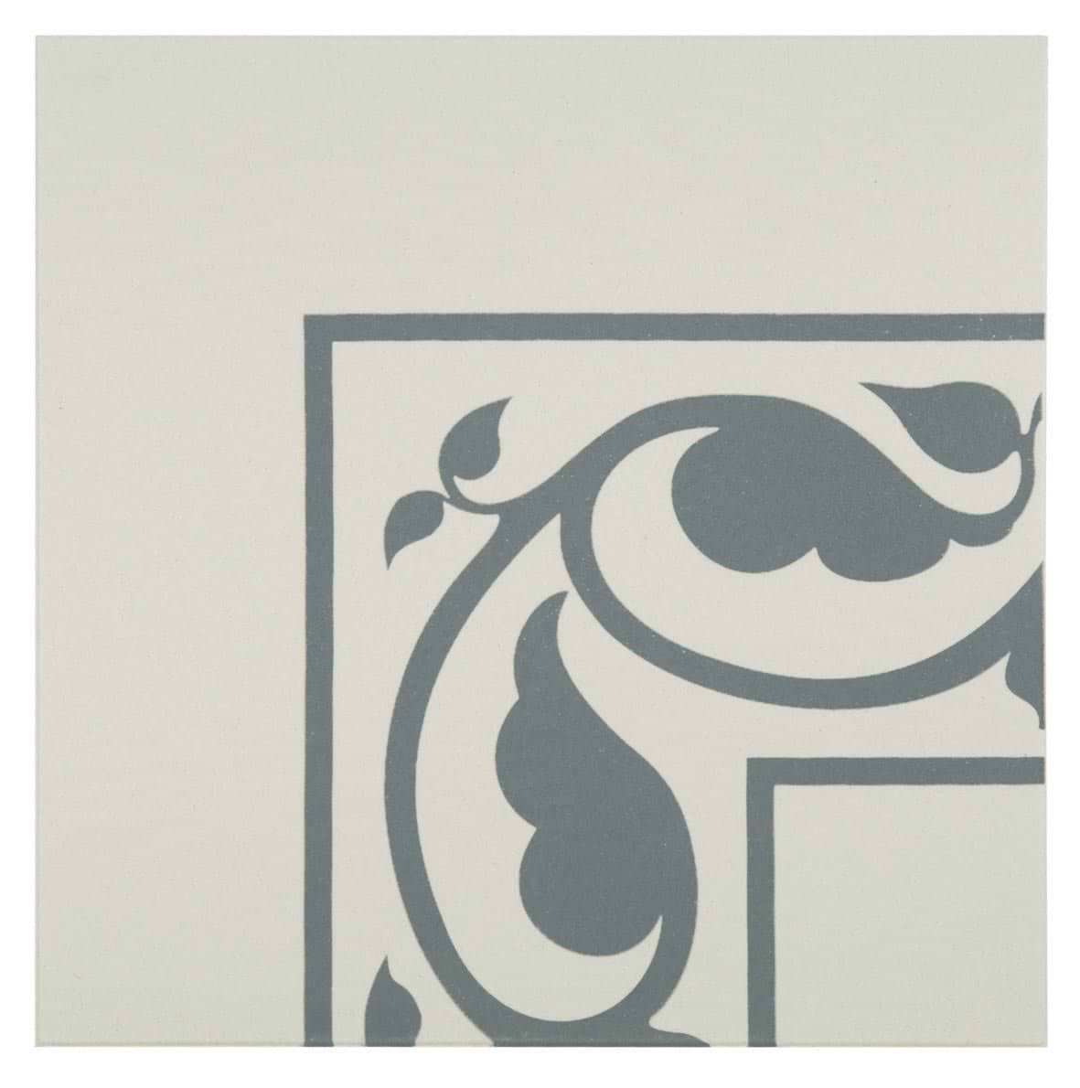 Moroccan Internal Corner Denim on Dover White - Hyperion Tiles