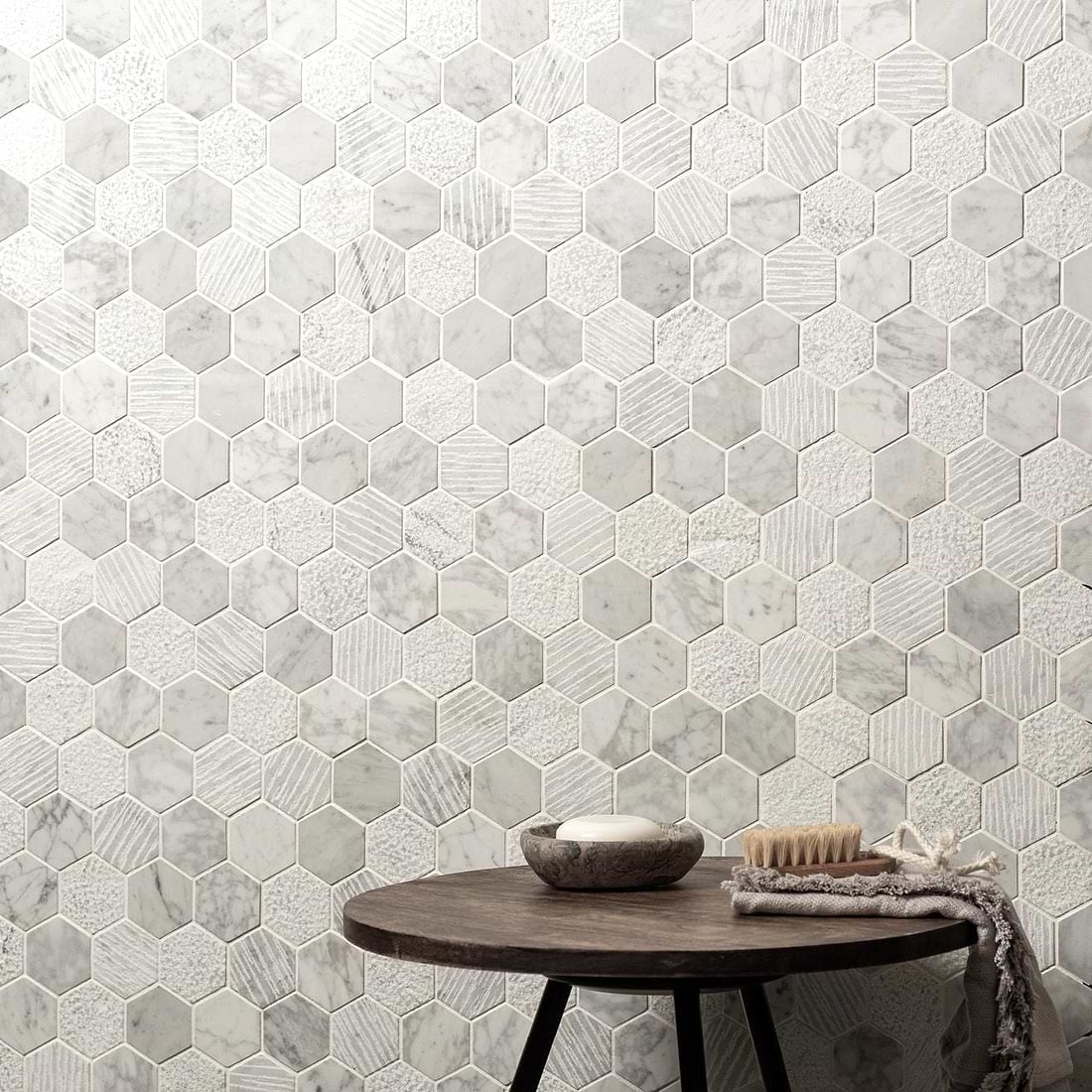 Nares Hexagon Marble Mosaic - Hyperion Tiles