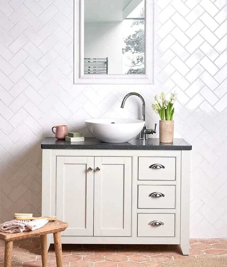 National Trust Tile Collection Tiles - Ceramic 7.5 x 15 x 0.9cm Lyme Ceramic Metro Antique White