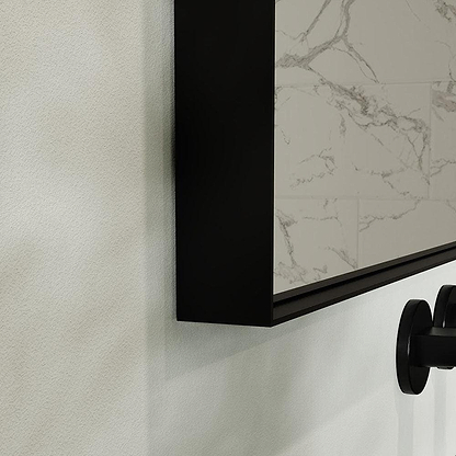 Newington Rectangular Mirror 60x80cm Black - Hyperion Tiles