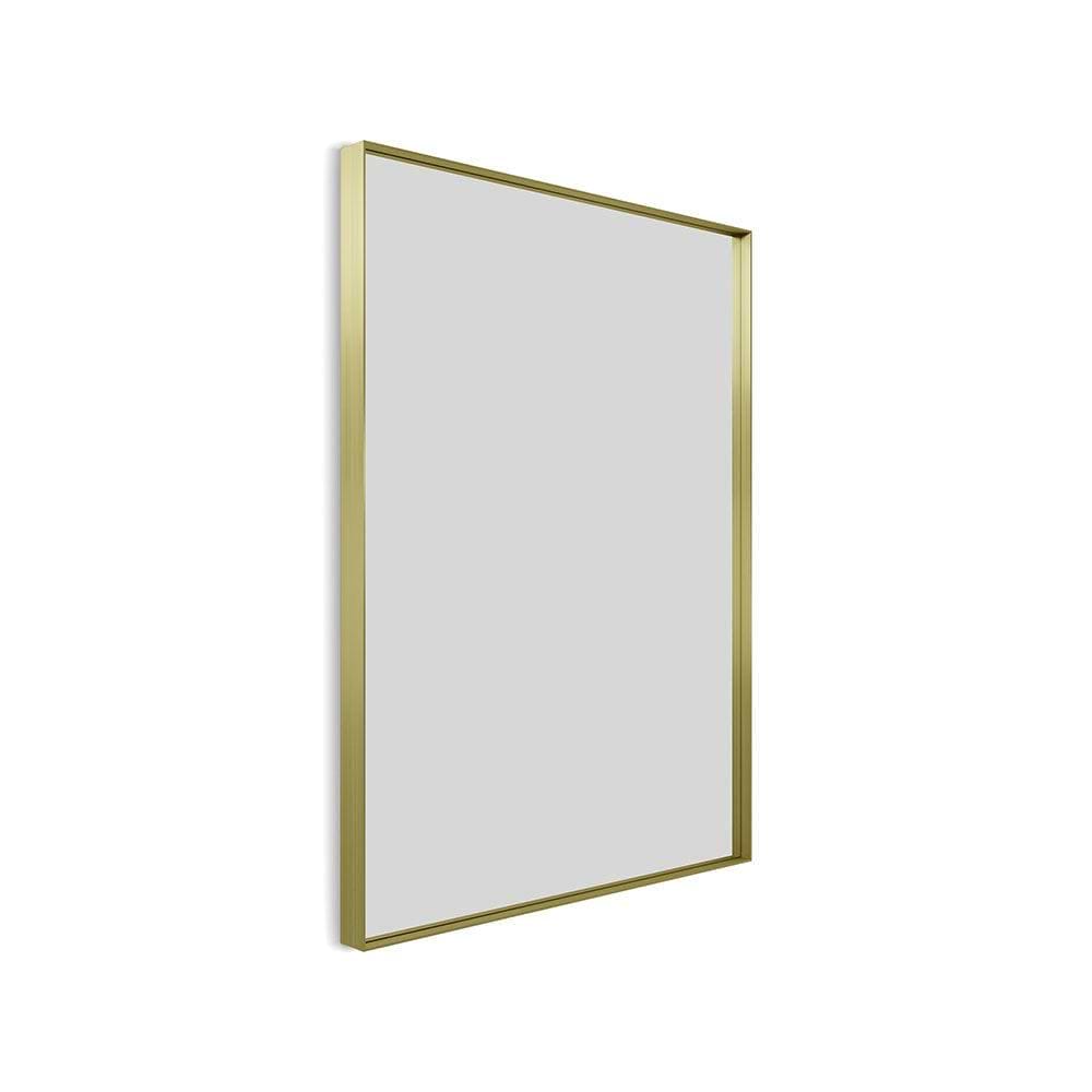 Newington Rectangular Mirror 60x80cm Brushed Brass - Hyperion Tiles