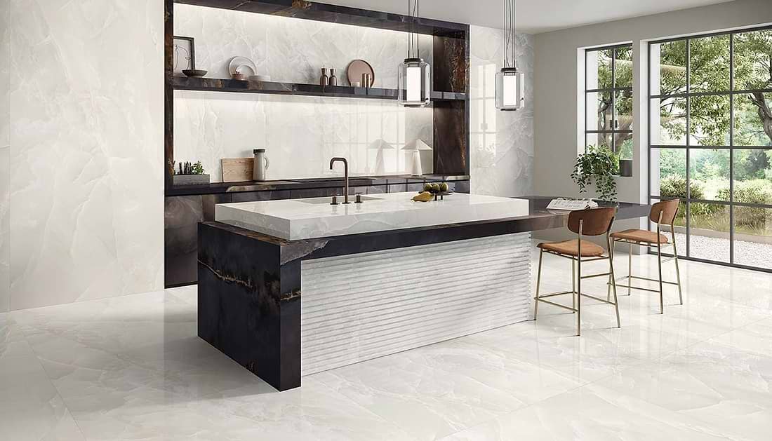 Onyx Ivory in Polished and Matt Tiles - Hyperion Tiles
