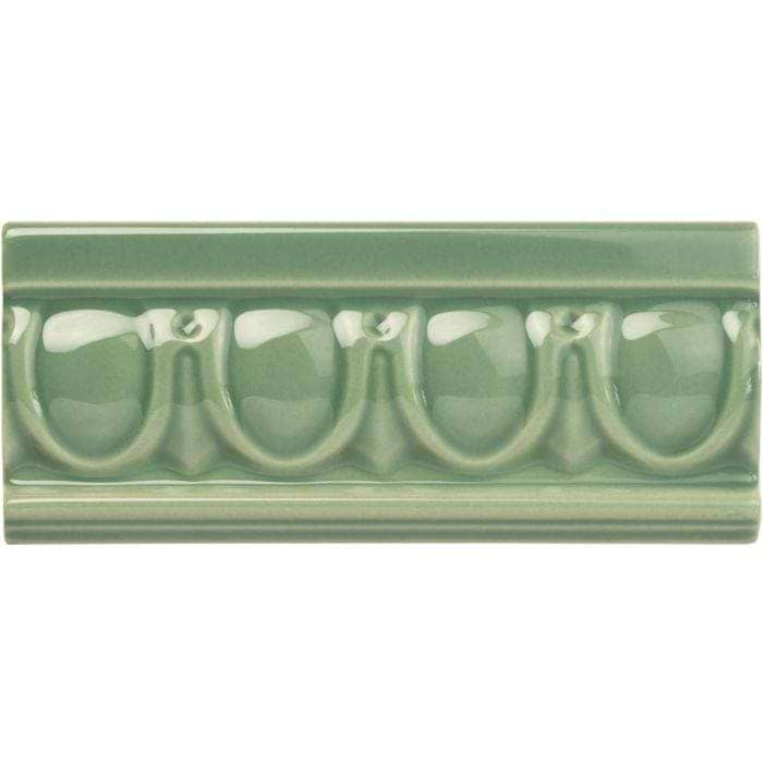 Original Style Tiles - Ceramic 152 x 65mm - Per Piece Jade Breeze Egg &amp; Dart Moulding