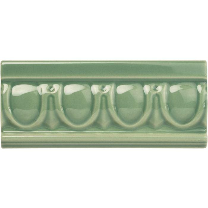 Original Style Tiles - Ceramic 152 x 65mm - Per Piece Jade Breeze Egg &amp; Dart Moulding